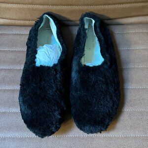 Old Celine Shearling Ballet Flats Black Size 40